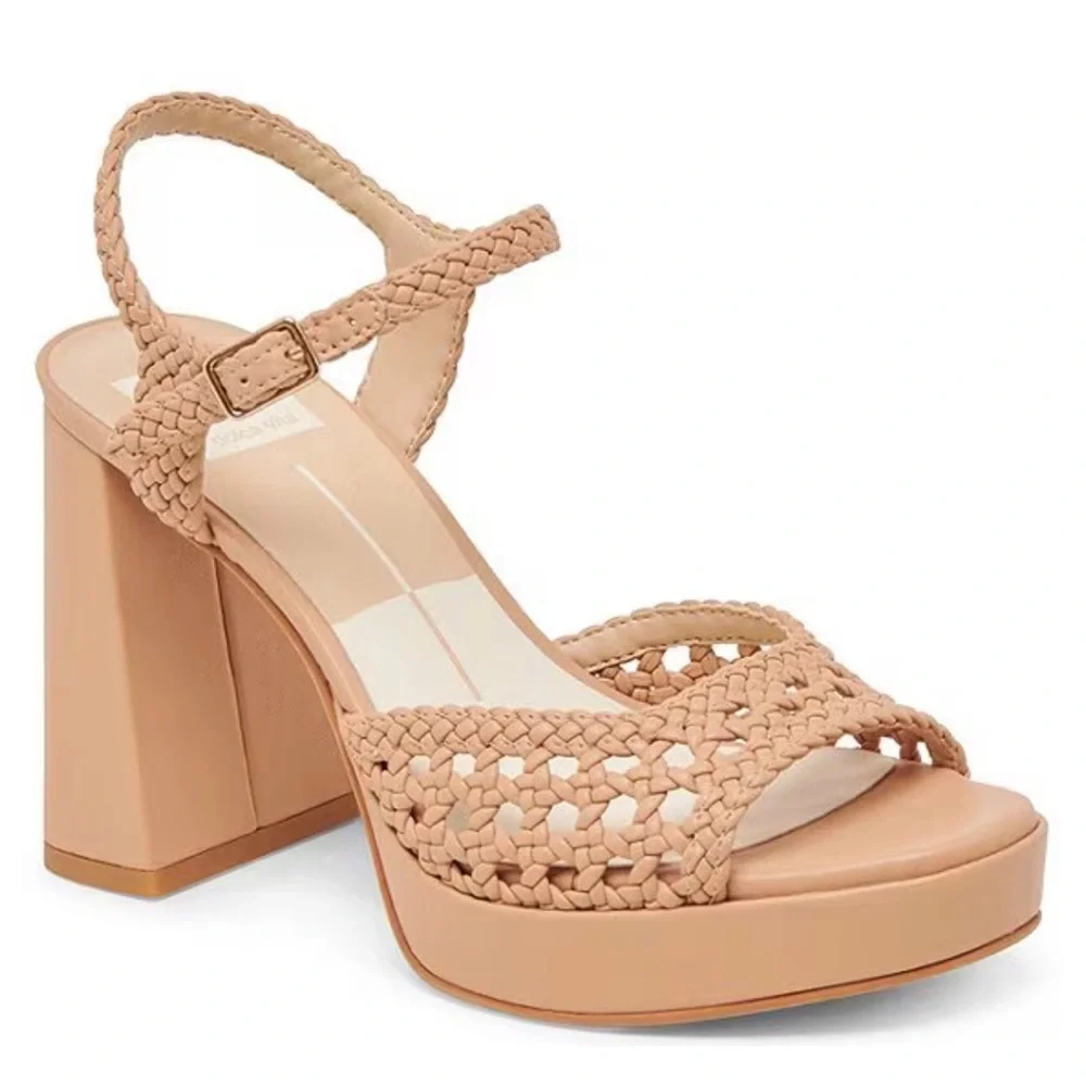 Dolce Vita Peyten Woven Stella Platform Sandal Cafe Size-10 NIB